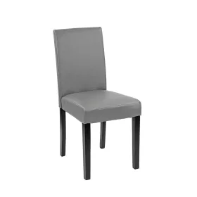 Kožená jedálenská stolička Kelly v sivej farbe