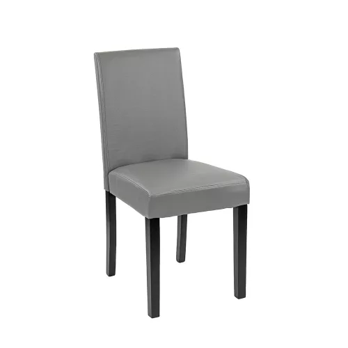 Kožená jedálenská stolička Kelly v sivej farbe