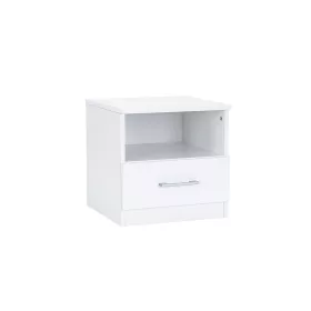 Nočný stolík Miami 1 zásuvka 40x40 cm bielo-biely