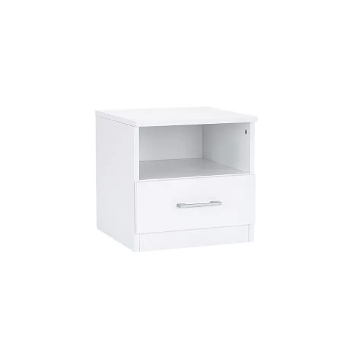 Nočný stolík Miami 1 zásuvka 40x40 cm bielo-biely