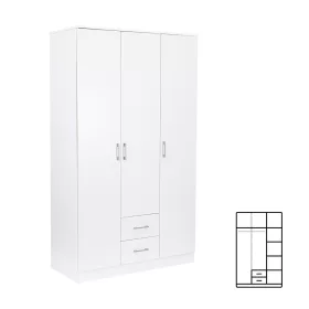 Šatníková skriňa Miami 120x205 cm bielo-biela