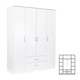 Šatníková skriňa Miami 160x205 cm bielo-biela