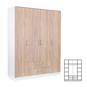 Šatníková skriňa Miami 160x205 cm dub sonoma-biela