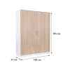 Šatníková skriňa Miami 160x205 cm dub sonoma-biela
