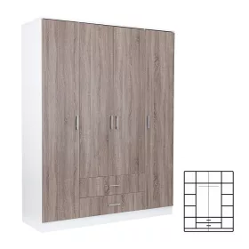 Šatníková skriňa Miami 160x205 cm dub york-biela