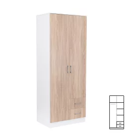 Šatníková skriňa Miami 80x205 cm dub sonoma-biela