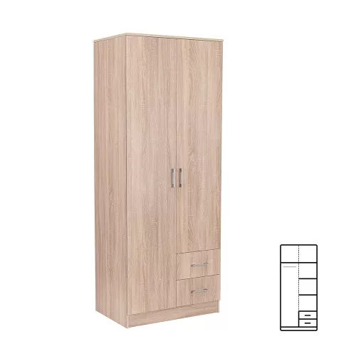 Šatníková skriňa Miami 80x205 cm dub sonoma - dub sonoma