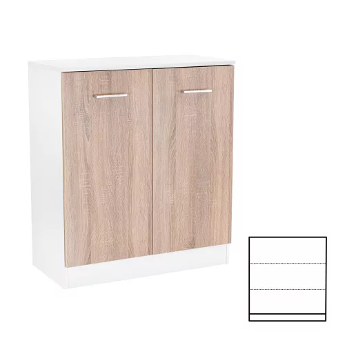 Príborník Miami 2 štvorcový 80x92 cm dub sonoma-biela
