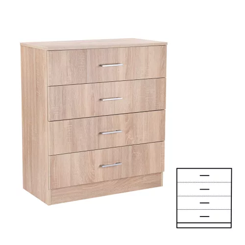 Príborník Miami so 4 zásuvkami 80x92 cm dub sonoma - dub sonoma