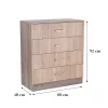 Komoda Miami 4 zásuvky 80x92 cm dub sonoma dub york