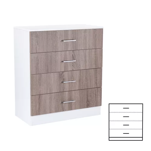 Príborník Miami so 4 zásuvkami 80x92 cm dub york-biela