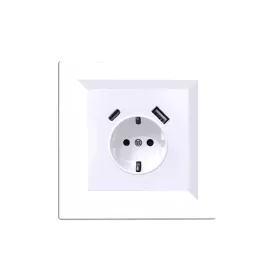 Zásuvka Nova s konektorom USB s bielym rámom