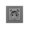 Zásuvka Nova s konektorom USB so živým kartáčovaným rámom