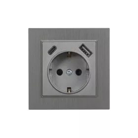   Zásuvka Nova s konektorom USB so živým kartáčovaným rámom