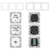 Zástrčka Nova, USB, TV zásuvka s bielym rámom