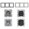 Nova III dve zásuvky s konektorom USB so sivým kartáčovaným rámom