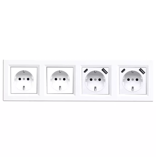 Nova IV dve zástrčky s dvoma konektormi USB s bielym rámom