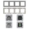 Nova IV dve zástrčky s dvoma konektormi USB so sivým kartáčovaným rámom