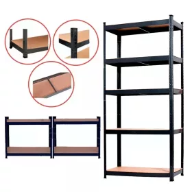   Polička pre ťažké zaťaženie 180x90x40 cm 175 kg čierna