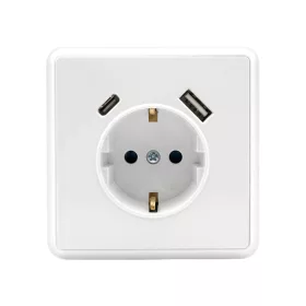 Napájacia zásuvka Nova s konektorom USB biela