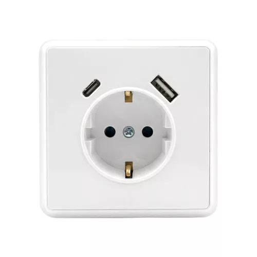 Napájacia zásuvka Nova s konektorom USB biela