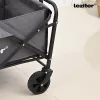 Skladací štandardný záhradný plážový vozík so stolíkom sivý