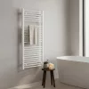 Zakrivený radiátor na sušenie uterákov 1200x600 mm biely
