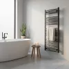 Zakrivený radiátor na sušenie uterákov 1400x600 mm čierny