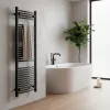 Zakrivený radiátor na sušenie uterákov 1600x600 mm čierny