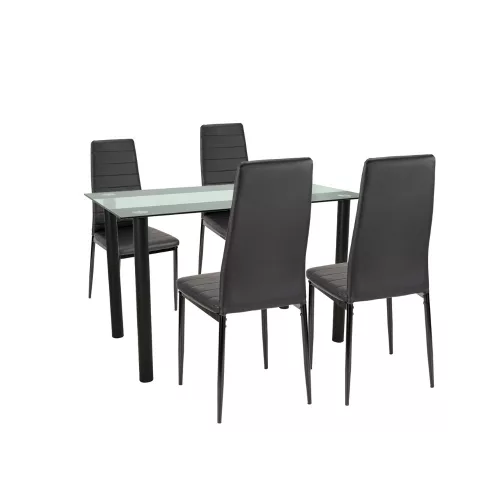 Jedálenský set Mezza 4+1 čierno-čierny