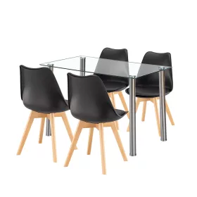 Jedálenský set Velon 4+1 bielo-čierny