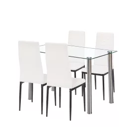 Jedálenský set Mateo 4+1 bielo-čierny