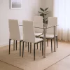 Jedálenský set Mateo 4+1 bielo-čierny