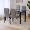 Jedálenský set Denton 4+1 sivo-čierny