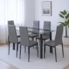 Jedálenský set Denton 6+1 sivo-čierny