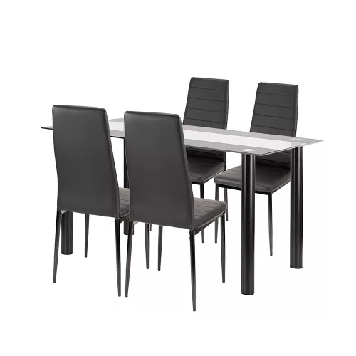 Norman 4+1 jedálenský set čierny