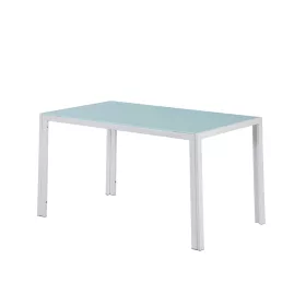 Ezra 140 cm štvorcový sklenený jedálenský stôl