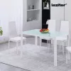 Ezra 140 cm štvorcový sklenený jedálenský stôl