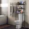 Kúpeľňová polička nad WC, viacúrovňová, čierna