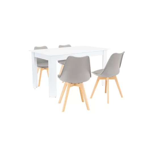 Zara 4+1 jedálenský set sivo-biely