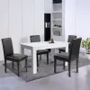 Leon 4+1 jedálenský set bielo-čierny