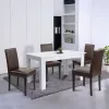 Leon 4+1 jedálenský set bielo-hnedý