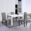 Leon 4+1 jedálenský set bielo-sivý