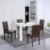 Leon 4+1 jedálenský set bielo-hnedý