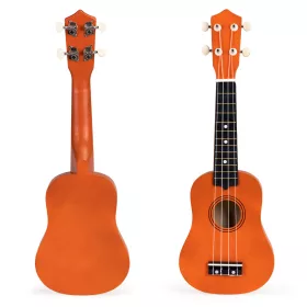 Drevené ukulele gitara pre deti, 4 nylonové struny hneďá