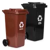 Sada odpadkových košov 2x120L čierna, hnedá, s gumovými kolieskami