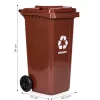 Odpadkový kôš 120 l hneďý, s gumovými kolieskami