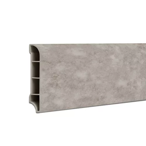 Vinylové podlahové obruby SPC Reno s efektom kameňa sivé 2400x60x12 mm