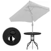 Okrúhly záhradný stôl s kovovým rámom 80 cm z tvrdého skla, čierny