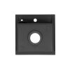 Nia štvorcový granitový drez s jedným umývadlom a sifónom čierny